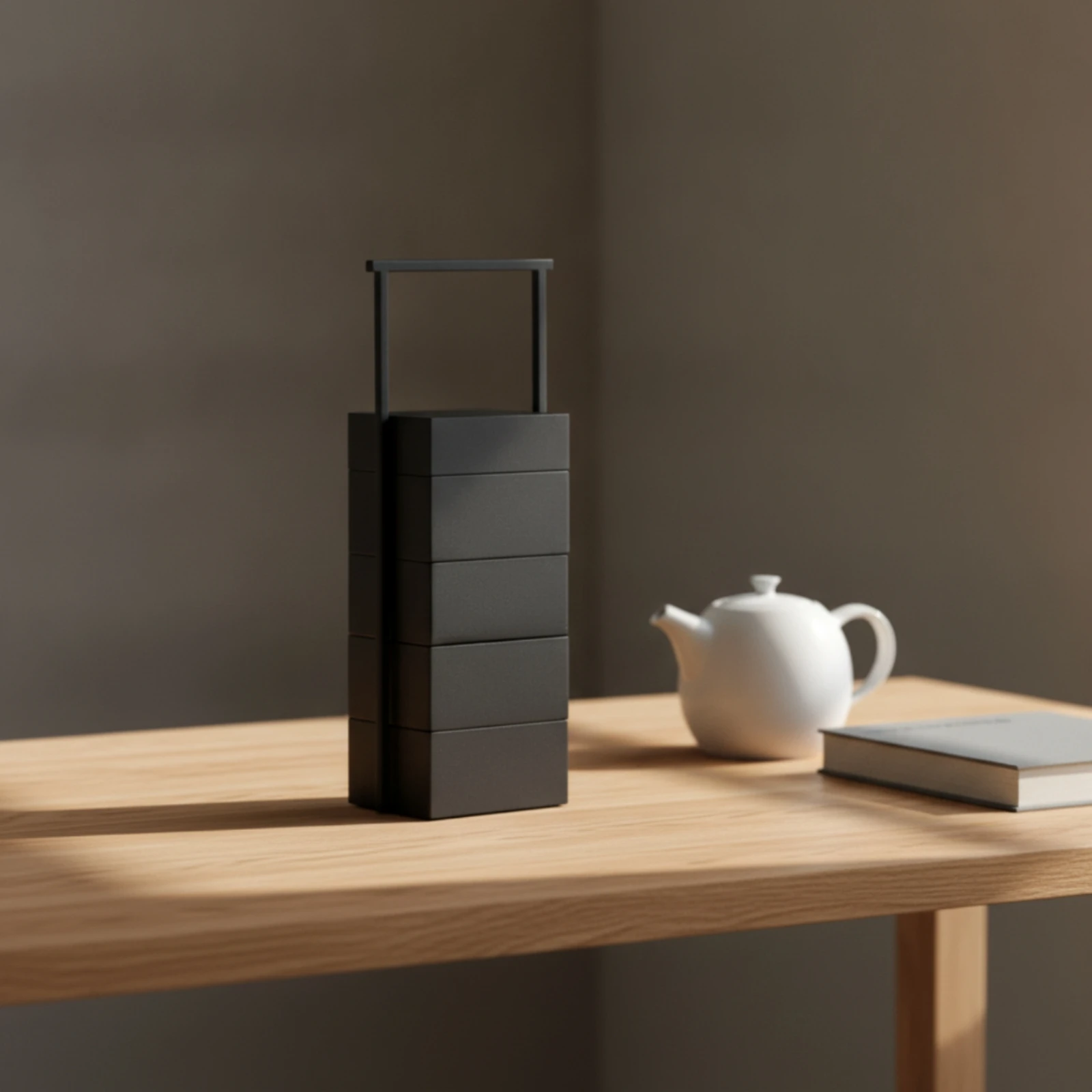 Tea Box with Handle Compact Stacked Tea Organizer Storage Cabinet Large Capacity Decorative for Tabletop