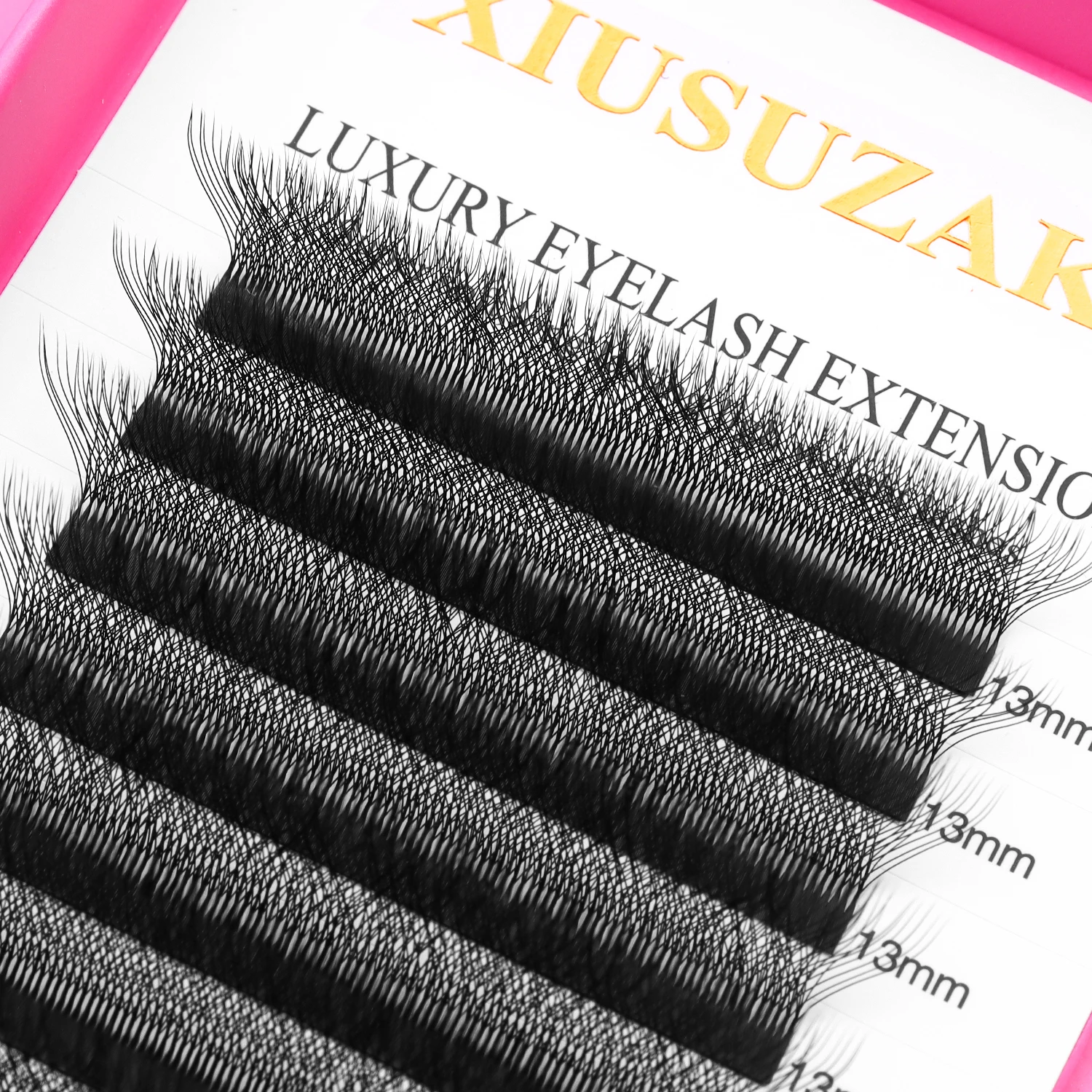 Xusuzaki m/l/lu onda 5d w forma extensões de cílios floração automática w extensões de cílios volume pré-fabricado fãs cílios postiços