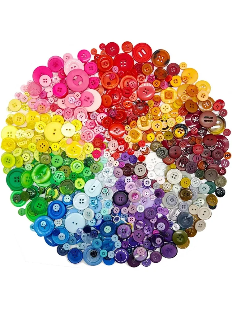 50g/Packung, gemischte Größen, gemischte Farben, Harzknöpfe 1-3cm, Nähknöpfe für Scrapbooking, Basteln, DIY, handgemachtes Nähzubehör