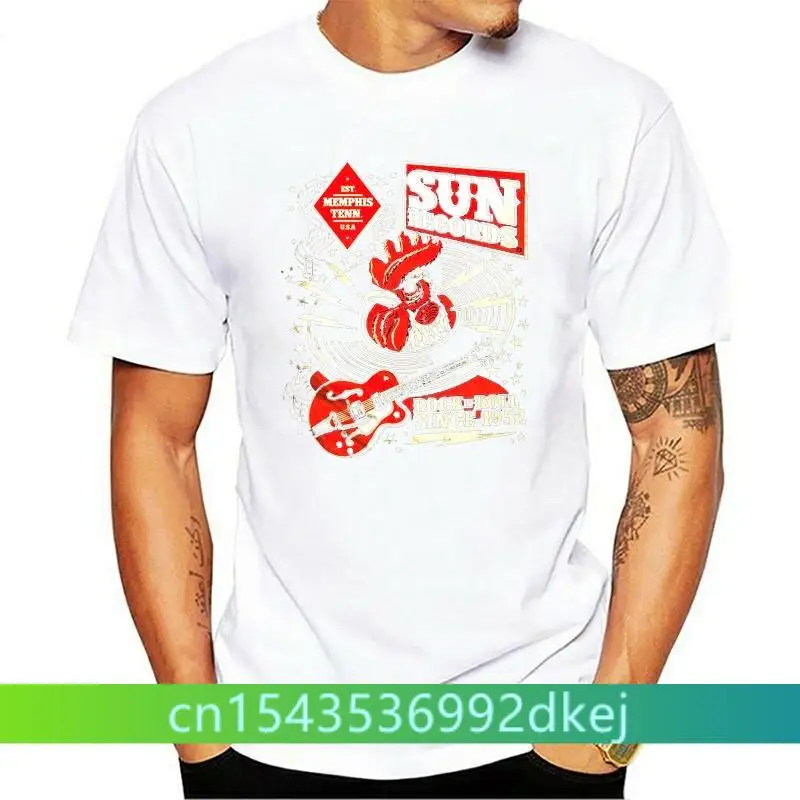 

New Funny military T shirts Records Rooster Music Vintage Cash Country military T shirt New Fashion Men's Short Sleeve