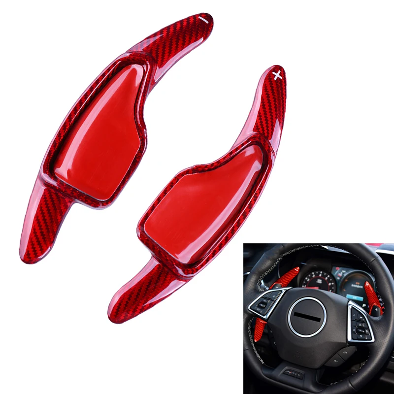 

2Pcs Carbon Fiber Car Steering Wheel Shift Paddle Shifter Extended for Chevrolet Camaro 2016 2017 2018 2019 Car Accessories