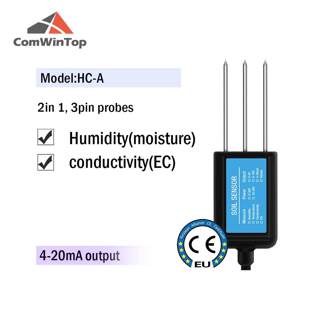 Bodenfeuchtigkeit Temperatur Luftfeuchtigkeit EC PH NPK Sensor mit Optionalem 4-20mA 0-5V RS485 Ausgang