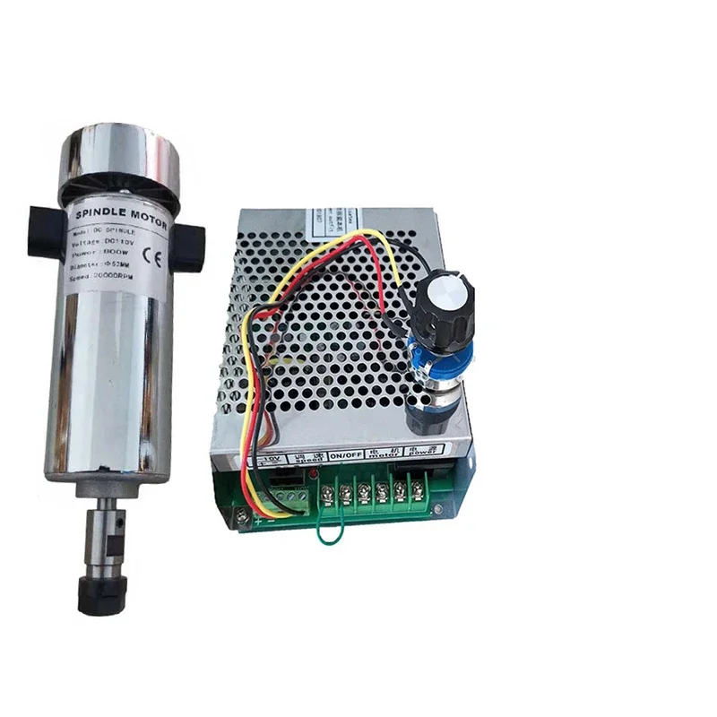 Air cooled 0.8kw DC110V 20000RPM CNC spindleMotor Kit ER16/ chuck 800W Spindle Motor + Power Supply speed governor For Engraving