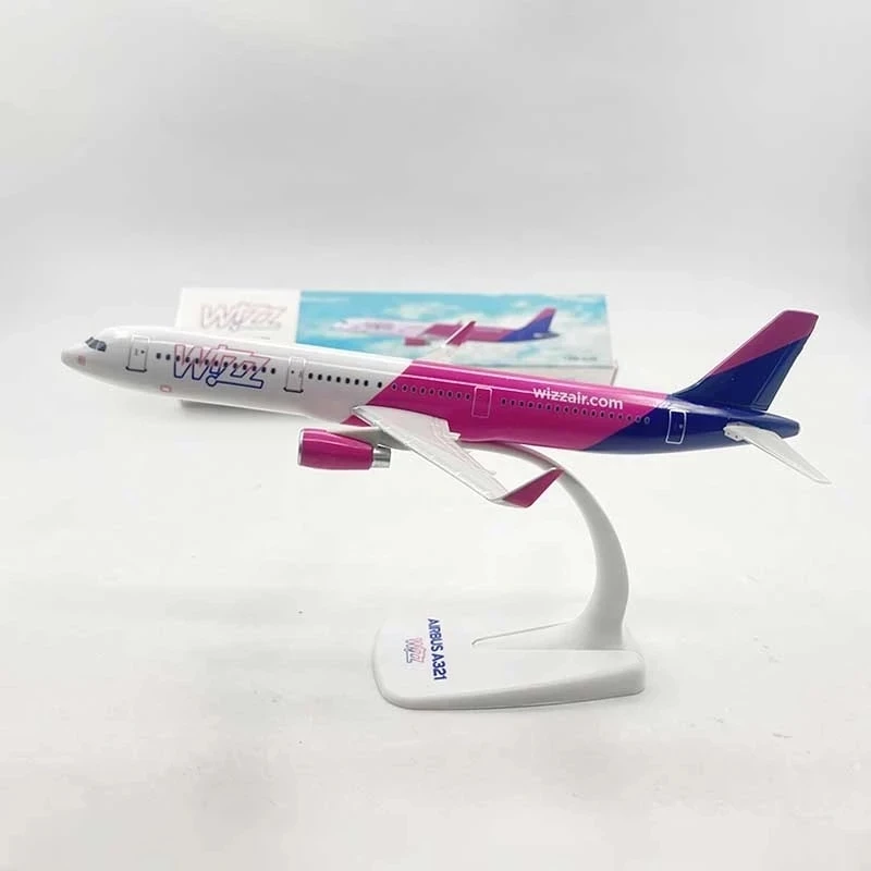 WIZZ-Air Aircraft Plane Model, Resin Base, Static Display, Airliner, Kids Souvenir, Model for Collection, New, 20cm, A321