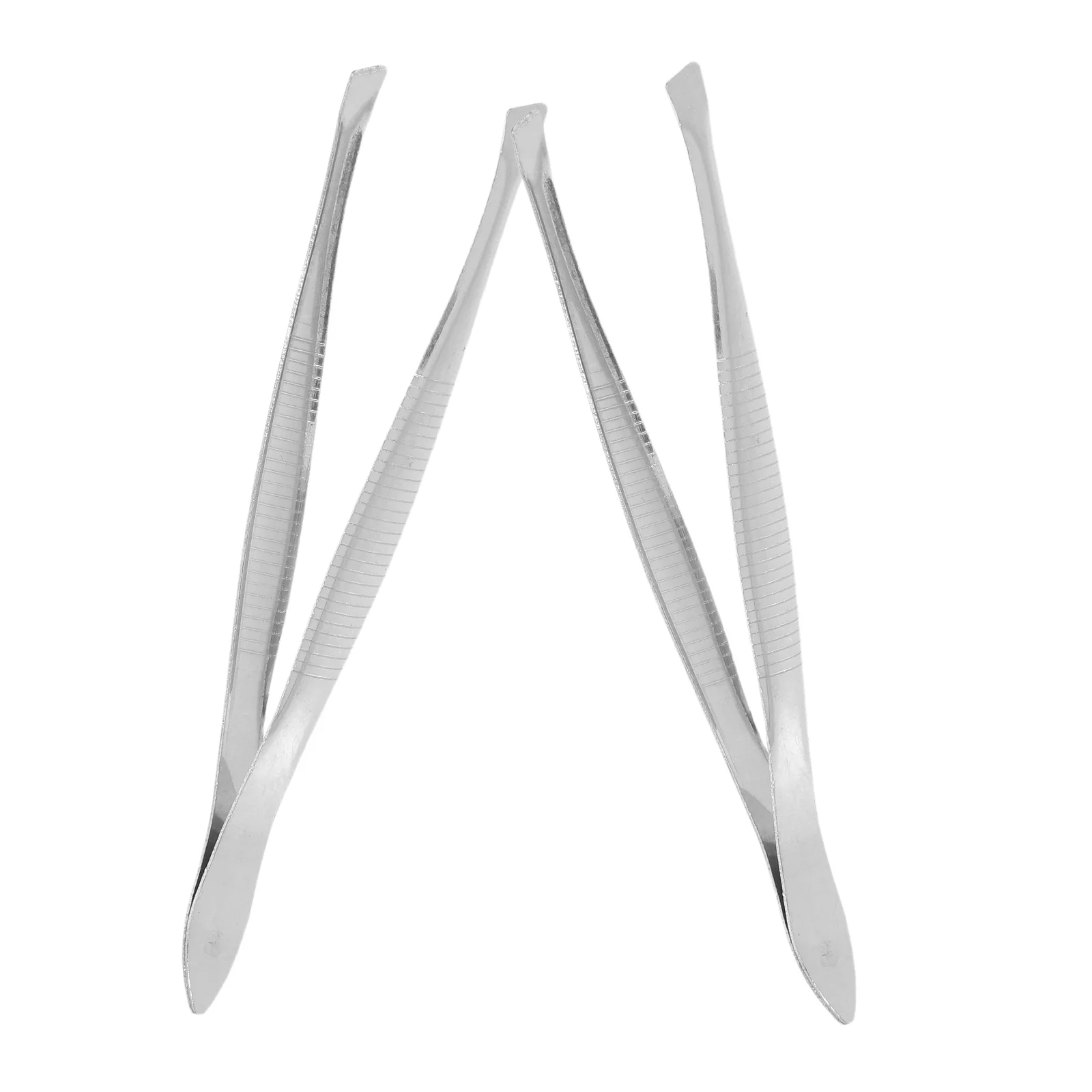 

2Pcs Stainless Steel Eyebrow Tweezer Precision Grooming Tool for Ingrown Hair Removal Non-Slip Handle Portable Makeup Clip