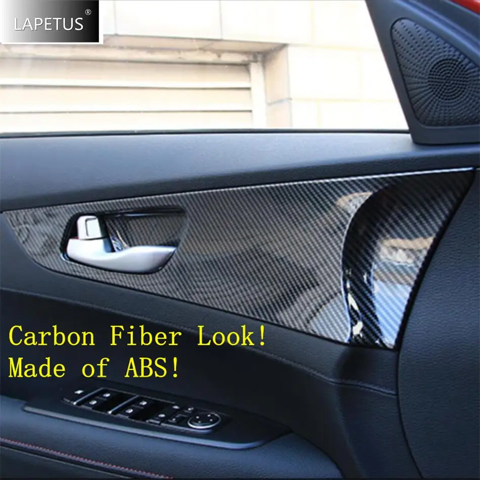 

For Kia Forte / Cerato / K3 2019 - 2023 Carbon Fiber Car Accessories Door Armrest Handle Bowl Decor Panel Interior Cover Trim