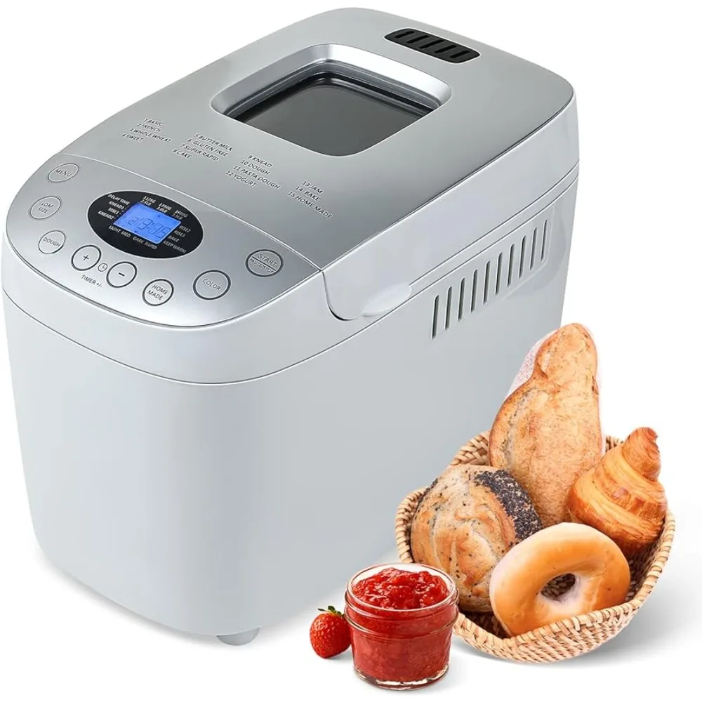 

3.5-pound 15-in-1 automatic bread maker with dual kneading paddle bread maker, touch screen and LCD display screen