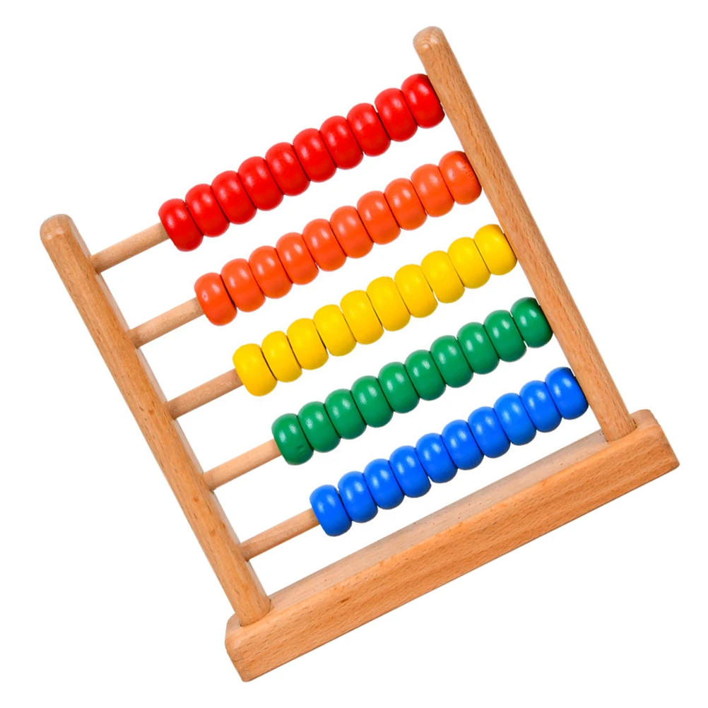 Abacus Rack Teaching Aids 5 Gears Counting Toy Kids Math Manipulatives Preschool Arithmetic Tools Educational Toys