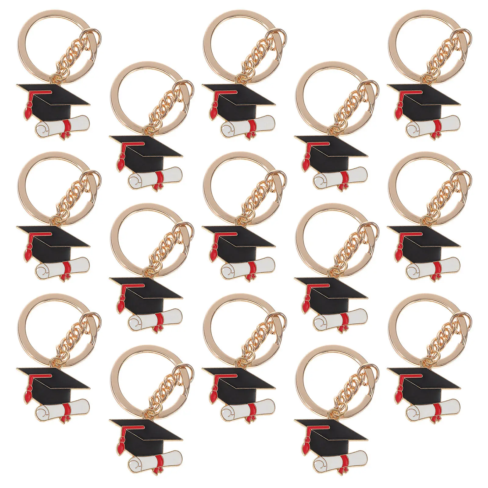 15Pcs Metal Graduation Hat Keychain 2026 Graduation Keepsake Class of 2026 Keychain Backpack Ornament Graduate Gift