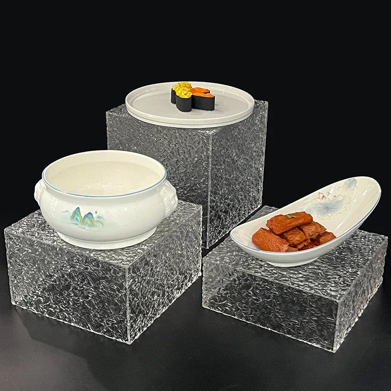 yesWater-Ripple Acrylic Dessert Display Stand – Acrylic Buffet Dessert Riser for Weddings, Parties, Catering, Storefront Display