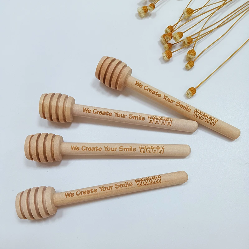 Custom Engraved Honey Dipper Personalized Honey Stick Wooden Spoon Wedding Party Favor Wedding Souvenirs For Guest Spoon Dipping