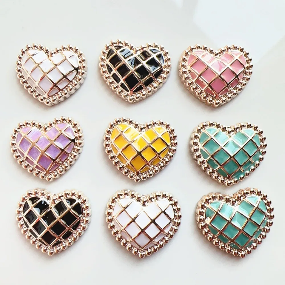 12pcs/set Elegant Heart Shape Resin Girls Shoe Buckle Fit DIY Charms Decorations Hole Kids Shoes Ornaments