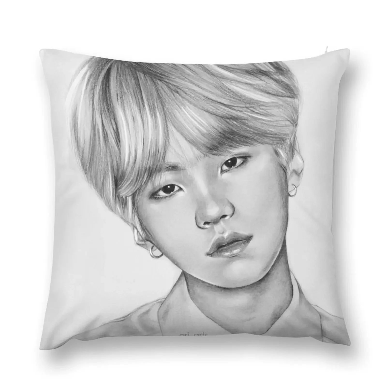 Yoongi Pencil Drawing Throw Pillow Throw Pillow Covers luxury throw pillow covers