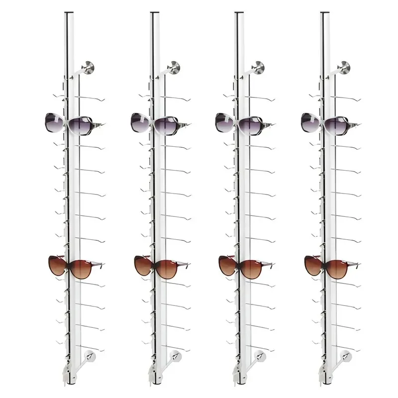 Lockable Aluminum Tube Display Shelf with Airbag for Reading and Sunglasses
