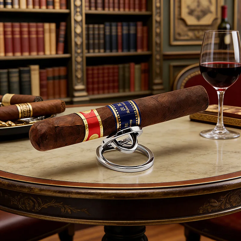 

Gold and silver portable metal folding cigar holder and cigarette holder, lightweight cigar accessories and tools