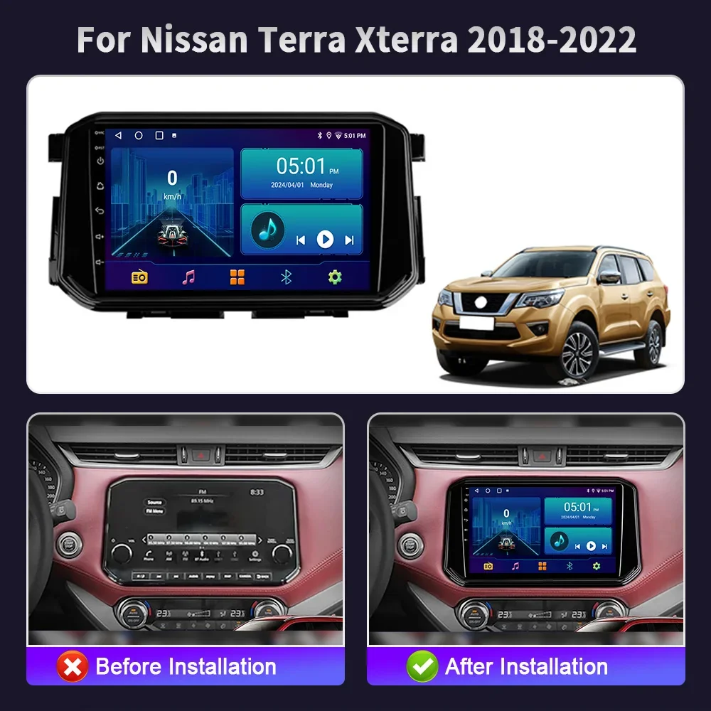 For Nissan Terra Xterra 2018-2022 Android 14 Car Radio Multimedia System player Stereo Auto Bluetooth CarPlay Screen image 2