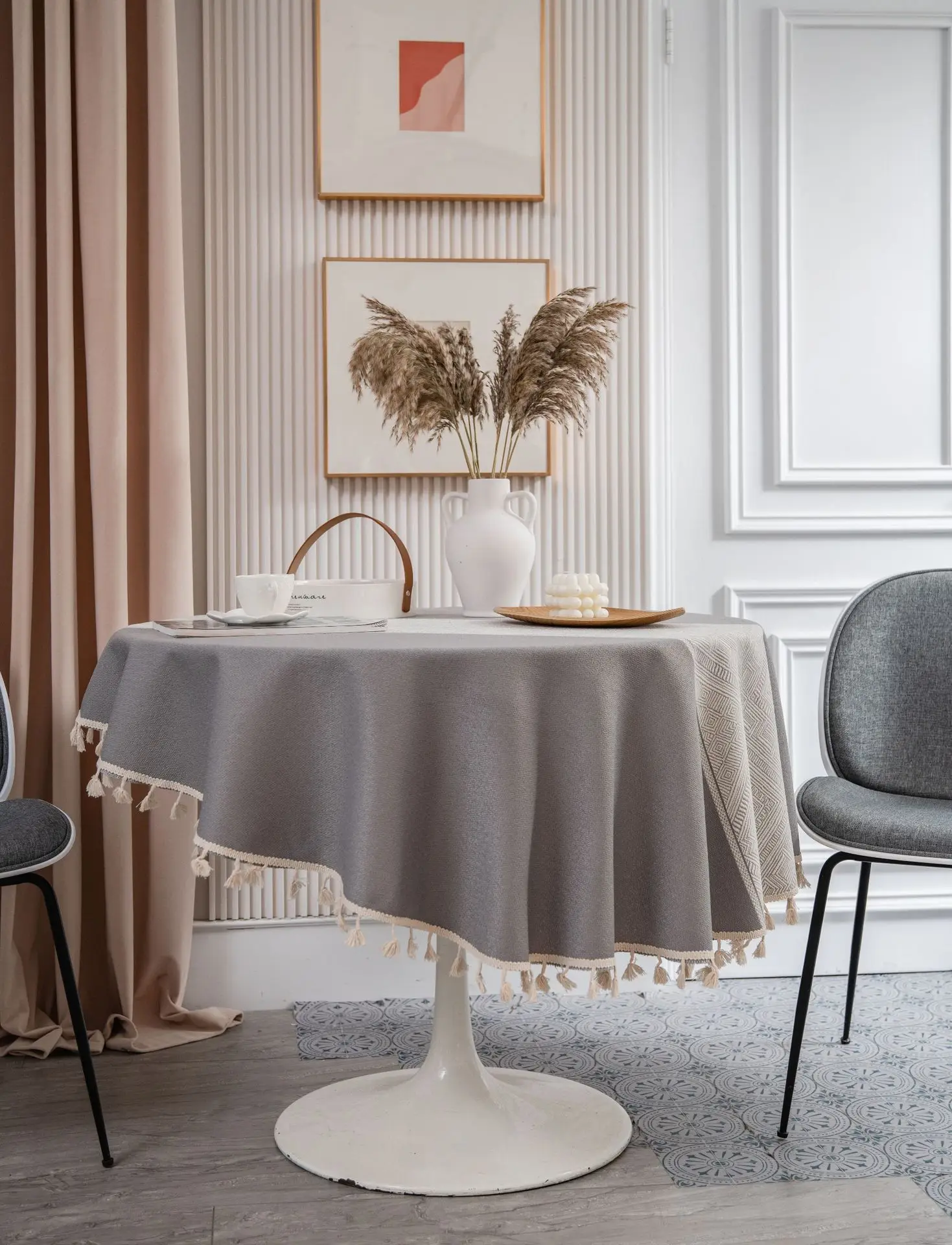 New 150 cm Cotton Table Cloth Round Tablecloth Art Household Europe Dining Table Cover Home Table Mat Dust Cover Home Decoration