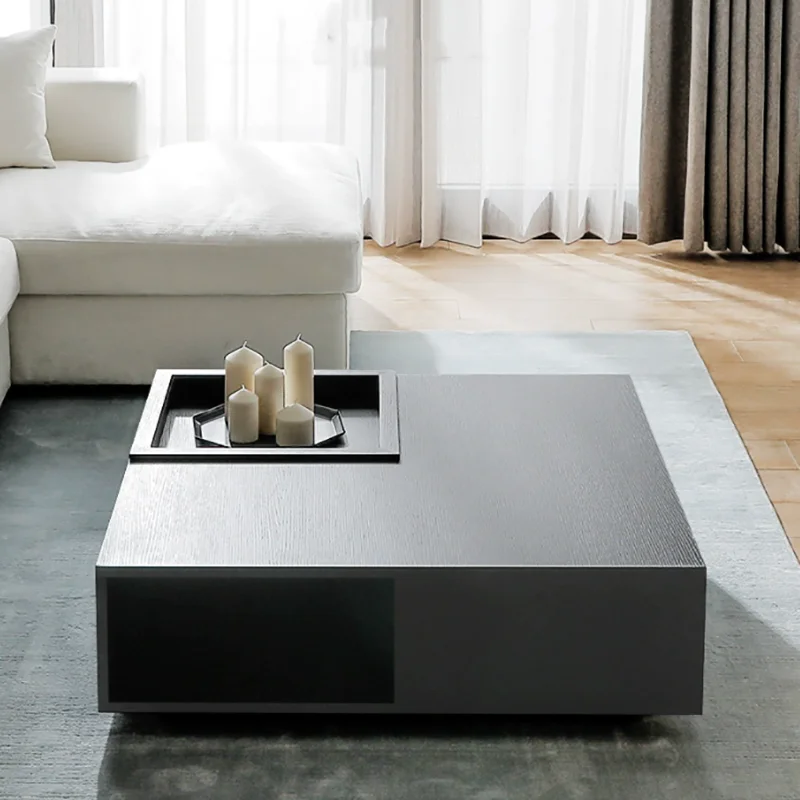 Minimalist Modern Coffee Table With Storage Design European Aesthetic Coffee Table Trendy Neutral Table De Salon Furniture