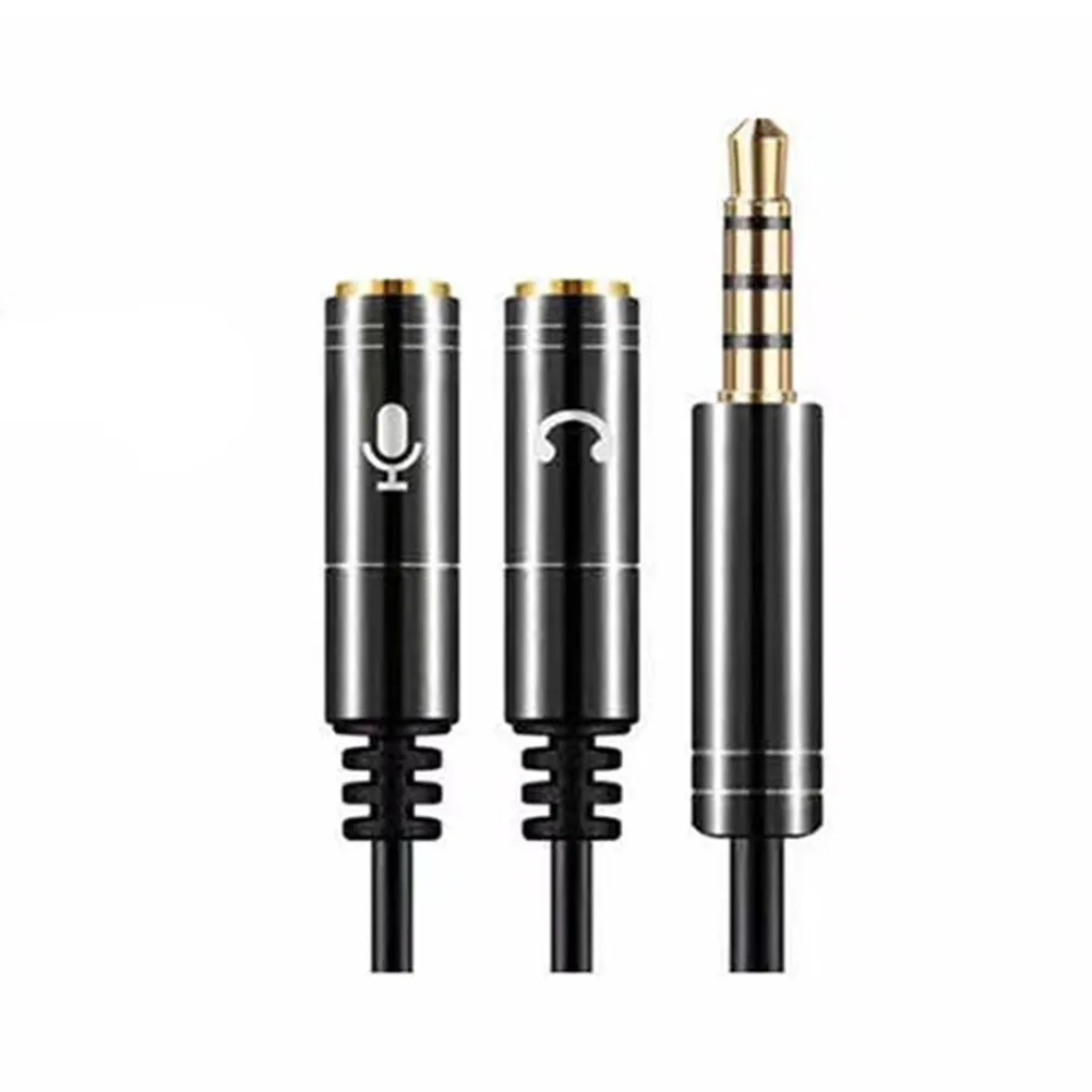3.5mm TRRS to Dual 3.5mm Female Y Splitter Cable for Connecting Two Headphones or Speakers to Single Audio Output view 2