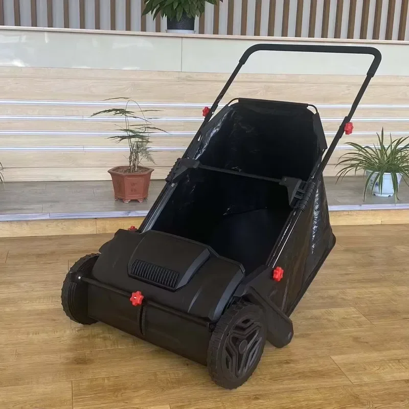 Heavy-Duty Industrial Hand Push Lawn Cleaning Machine Fitted with Steel Handle and Lawn Rake for Leaf Collection