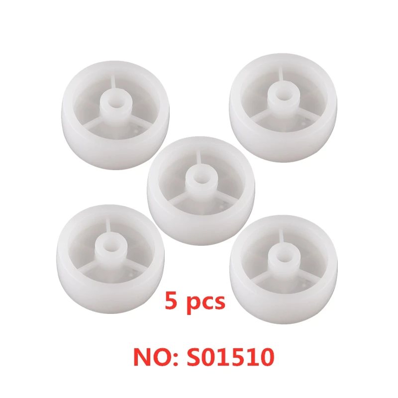 5 Pcs/Lot 1.5 Inch White PP Single Wheel Diameter 40 Plastic Wear Resistant Nylon Caster Furniture