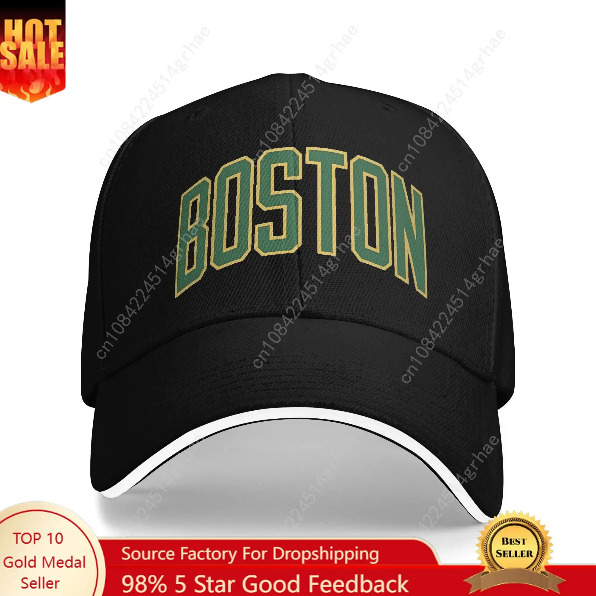 

Summer Casual Baseball Cap Green Boston Running Hippie Hip Hop Hats For Couple Women Adjustable Stylish Baseball Caps