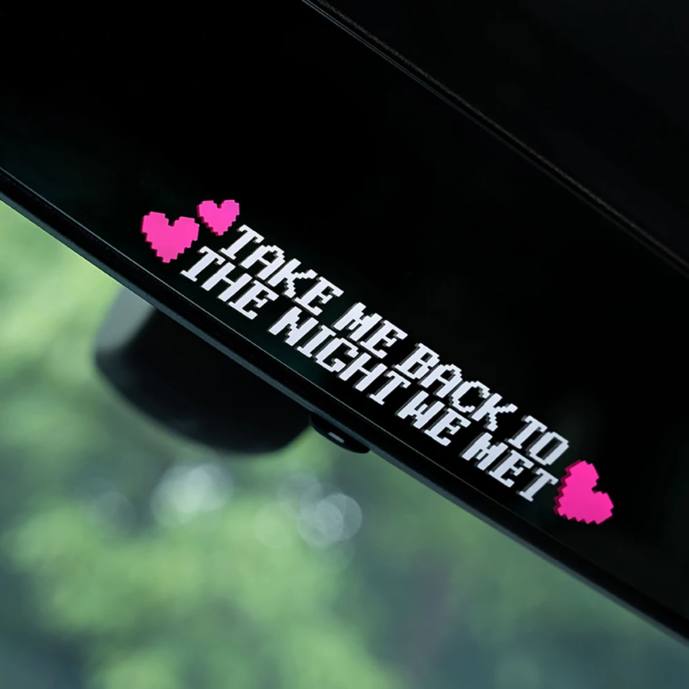 

Возьмите мне обратно в ночь, мы встретил креативные наклейки на заднее зеркало автомобиля, милое украшение в виде сердца любви, виниловые наклейки, аксессуары