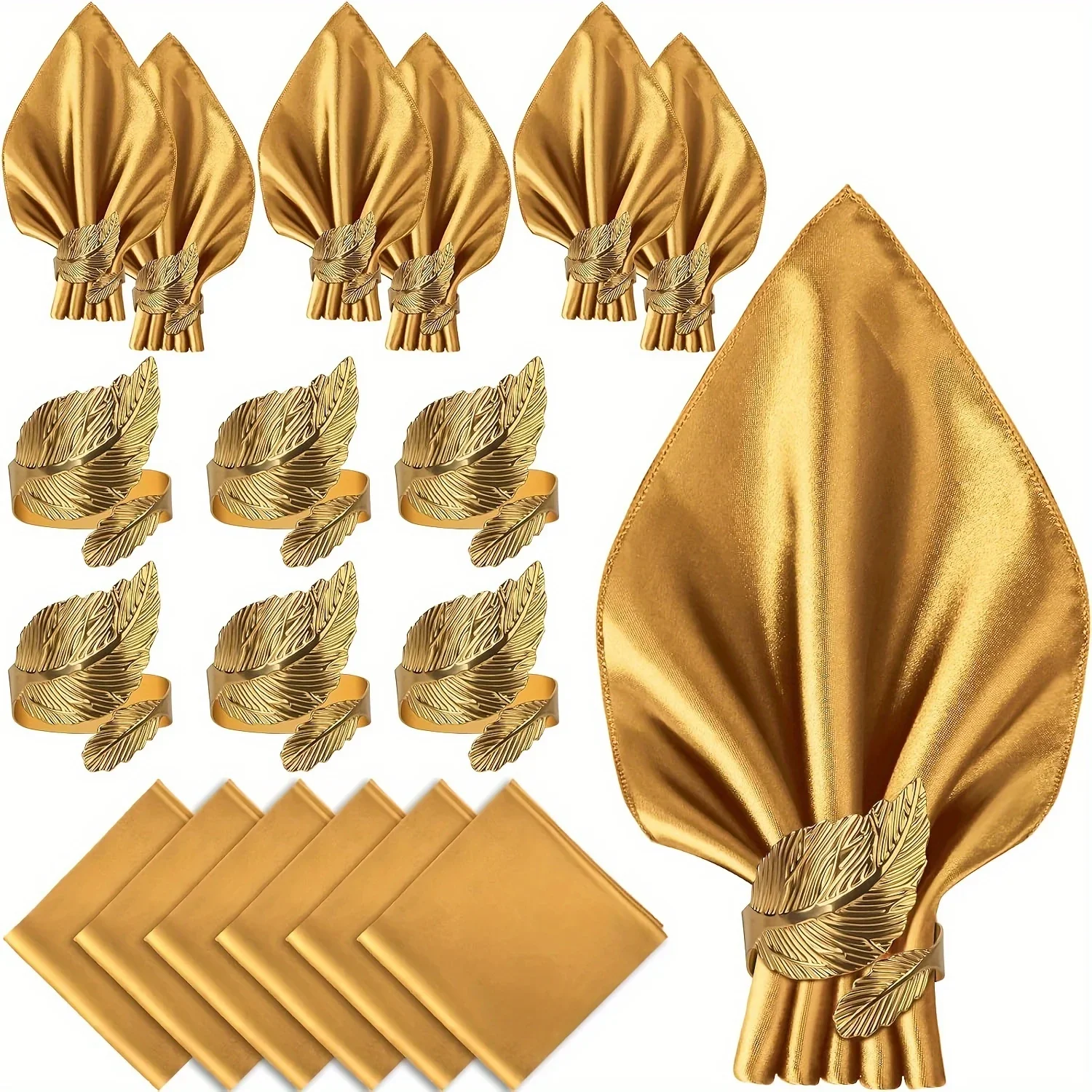6pcs 45x45cm Hemstitched Square Napkins Satin Cocktail Napkin for Party Wedding Table Cloth Soft Kitchen Dinner Napkins