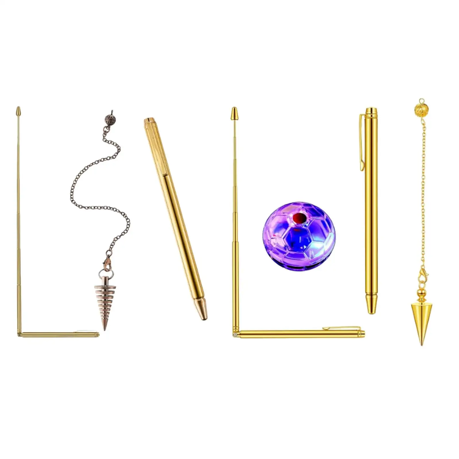 

Dowsing Rods Copper Set Professional Hiking Portable Retractable Pendulum Pendant Divining Rods Kits Beginner Novices Amateurs