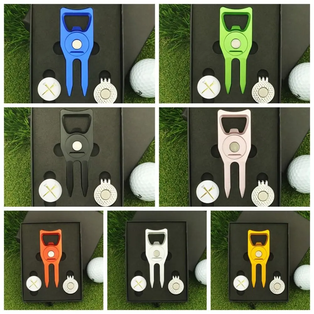 Green Fork Green Fork Marker Set Golf Cap Clip Detachable Golf Ball Fork Multi-functional Marker Golf Ball Marker Hat Clips