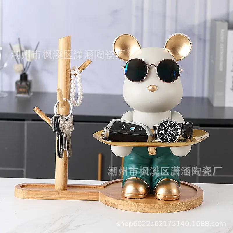 

Creative Ceramic Violent Bear Key Storage Decoration Hallway Living Room Cabinet Tray Decoration Entrance Shoe Cabinet Storage