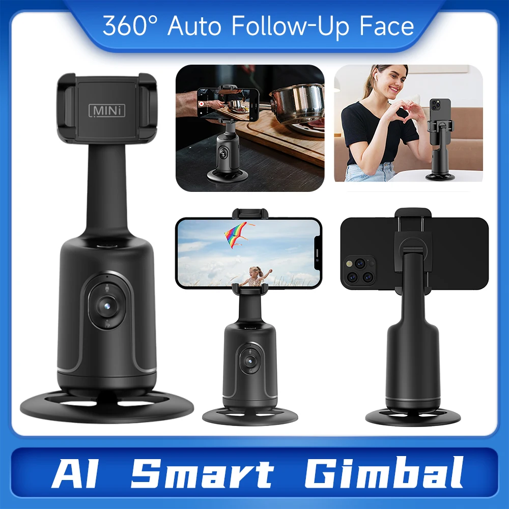

Умный стабилизатор AI 360° ° Автоматическое отслеживание лица, стабилизатор подвеса для телефона, палка для селфи для смартфона, видео, живая фотография