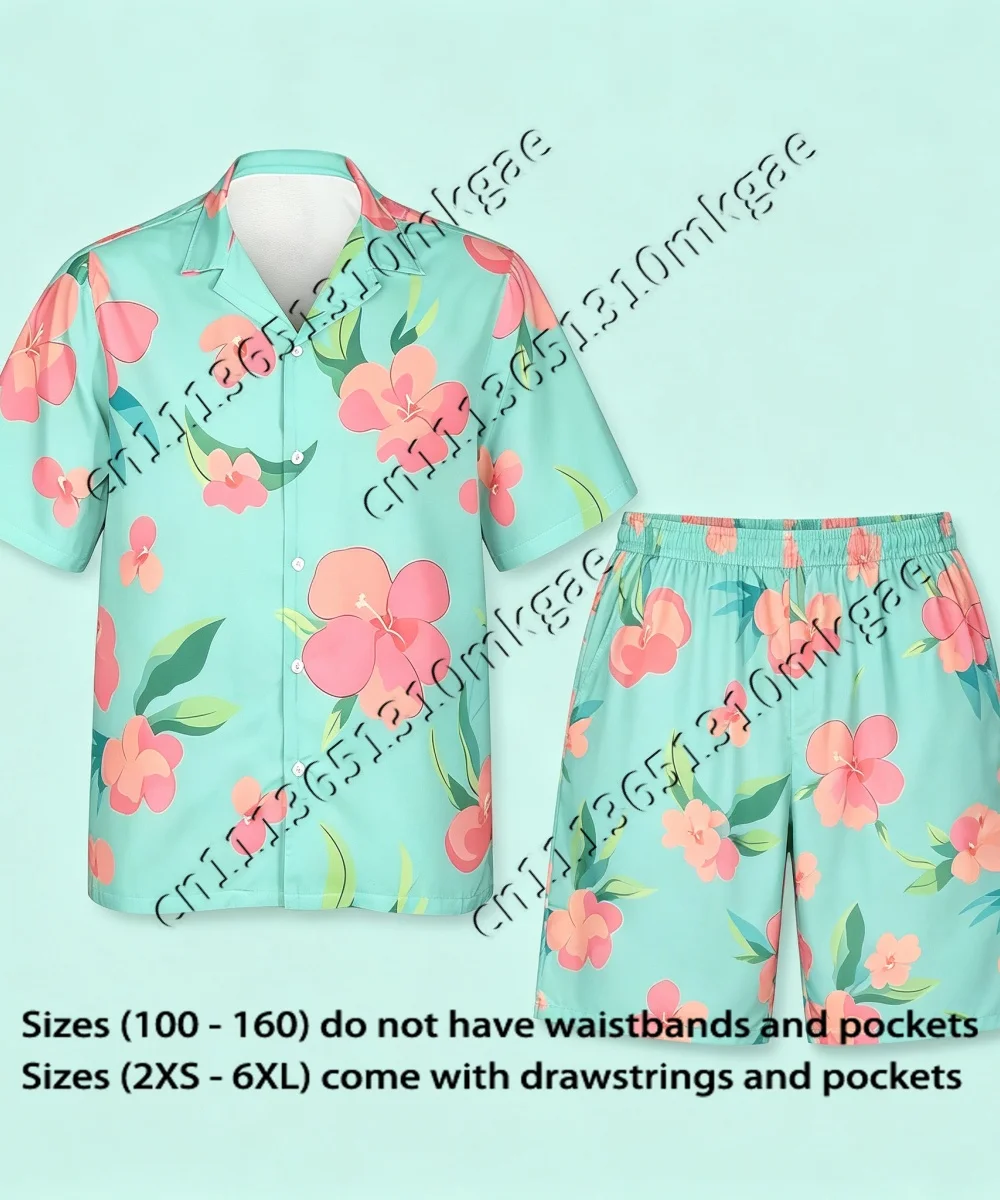 2026 Hawaiian Shirt Hunter Inspired Hawaiian Set Youth Shirt Kids Cosplay Shirt Short Jinu Costume Shirt Men's Shirt Woman Shirt