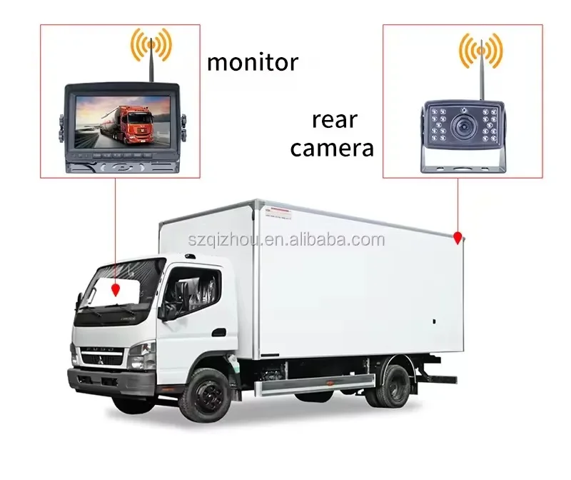 Sistema de Cámara de Reversa Inalámbrica 720P para RV, Monitor DVR de 7 Pulgadas para Camión, Remolque, Autocaravana, Cámara de Reversa Inalámbrica para Auto, 4 Cámaras, Cámara de Visión Trasera