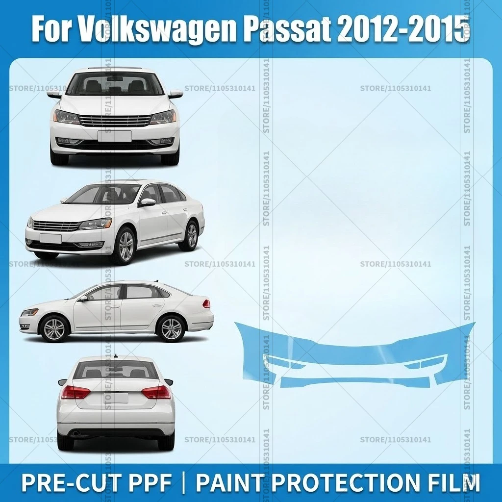 For Volkswagen Passat 2012-2015 Pre-Cut Paint Protection Film PPF Transparent Car Film Automotive PPF Front Bumper