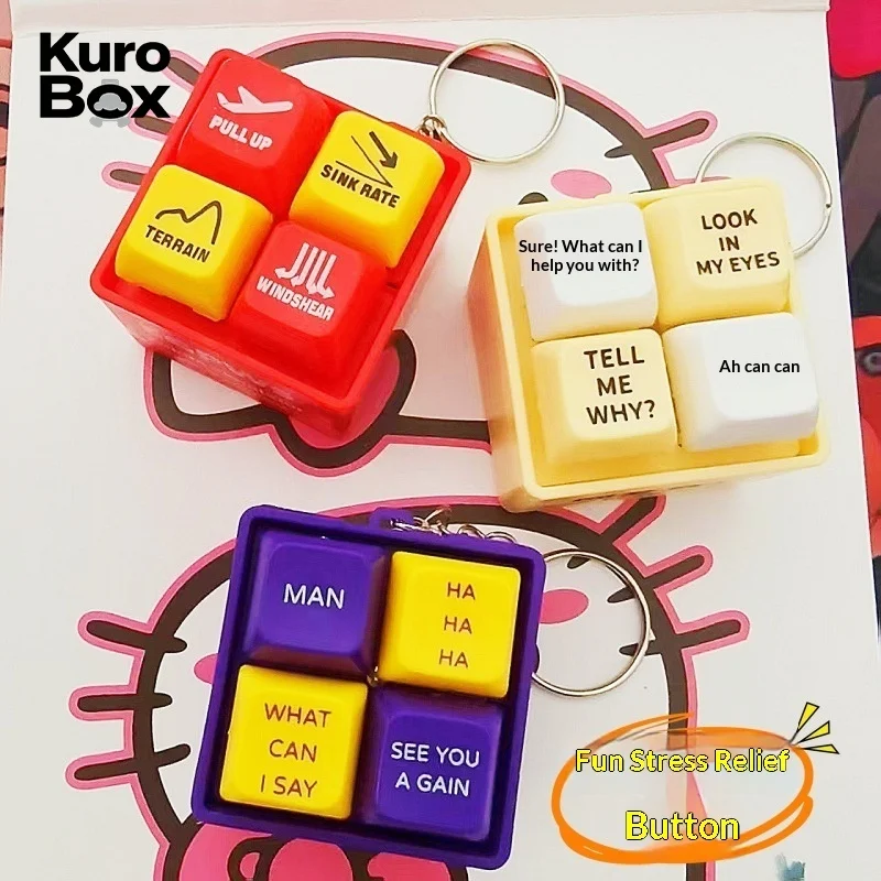 New Keyboard Keychain Pendant Toy,Light Up Sound Keyring Fidget Toy,Sensory LED Voice Recorder Novelty Gifts Stress Relief