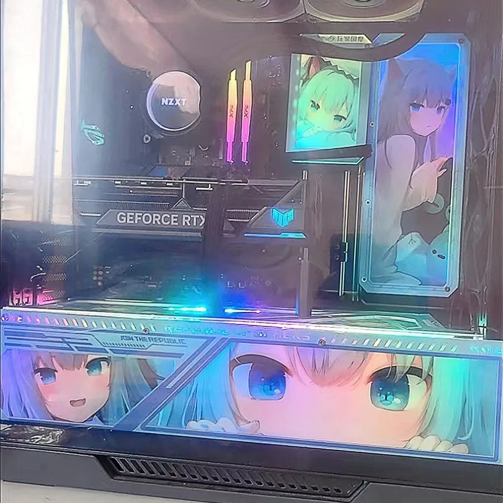 MOD Anime ROG GX601 Case Lighting Panels,Customized AURA SYNC STRIX Helios Caming Cabinet Lightboard,Refit Plate 6pcs