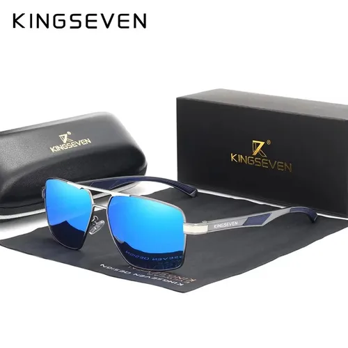 Imagen 2 del producto KINGSEVEN, gafas de sol de aluminio para hombre, lentes polarizadas UV400 antideslumbrantes, gafas de conducción informales para hombre, gafas para pescar y conducir al aire libre