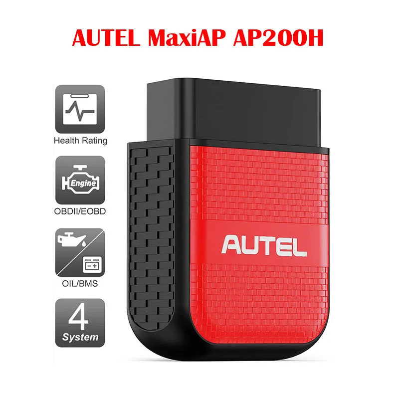 

AUTEL MaxiAP AP200H OBD2 Scanner Bluetooth-compatible Engine Transmission ABS SRS System Diagnostic Tool Work on iOS and Android