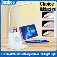 3 In 1 Wireless Charger Stand LED Desk Table Reading Lamp Night Light For Study PD USB Fast Charging Station for iPhone Samsung*