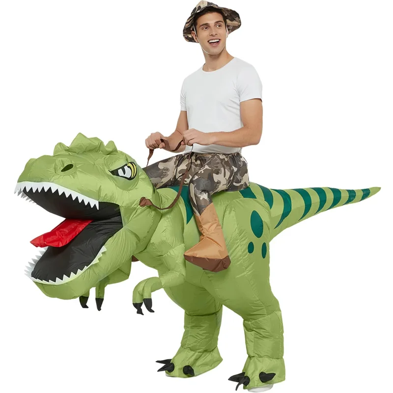 Adult Inflatable Costume Halloween Dinosaur Costumes Riding a T Rex Funny Mascot Cosplay Costume For Men Dino Anime Cartoon