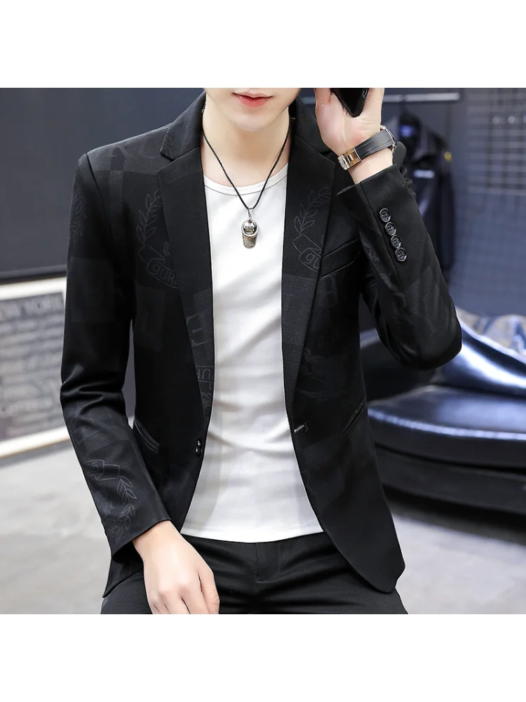 2023 5XL New Brand Clothing Men Fashion Suit Party Coat Casual Slim Fit Jackets Buttons Suit Letter Print Painting Blazers Male