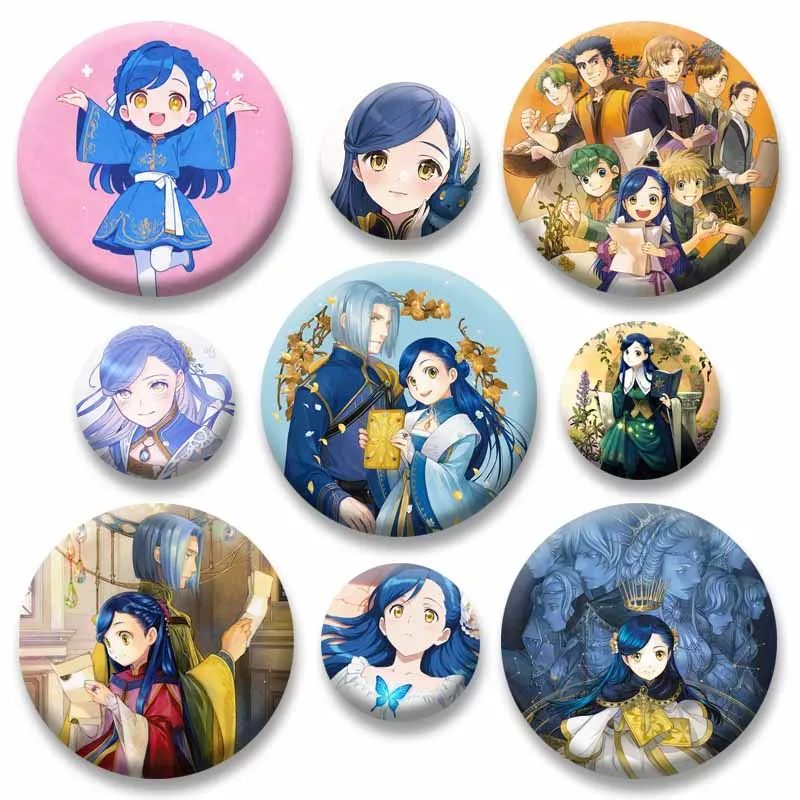 Ascendance of A Bookworm Anime Button Pins Myne Lutz Ferdinand Cartoon Brooch Badge Bag Shoes Accessories Jewelry Friends Gifts