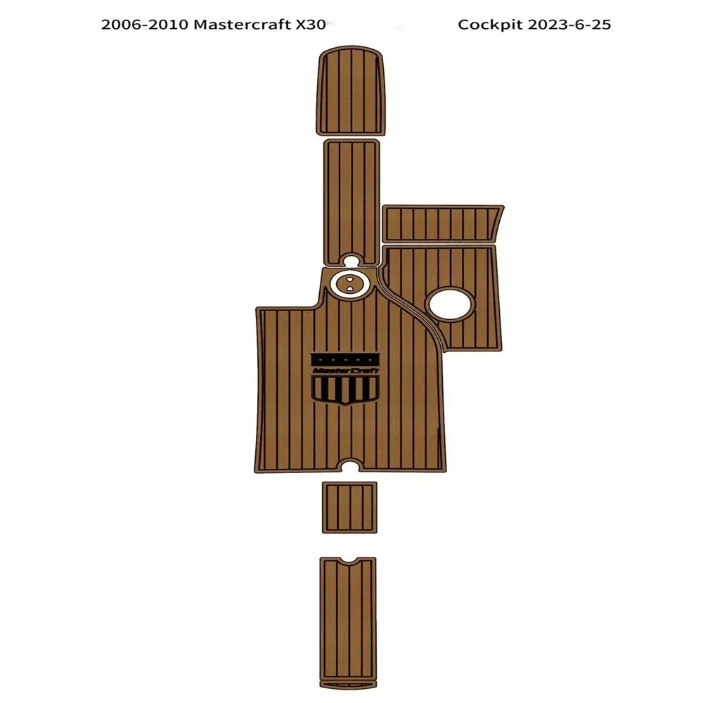 

2006-2010 Mastercraft X30 Cockpit Pad Boat EVA Foam Faux Teak Deck Floor Mat SeaDek MarineMat Gatorstep Style Self Adhesive