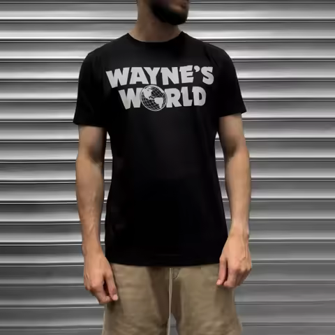 Waynes World Mens Movie 90's Funny T Shirt Waynestock Festival