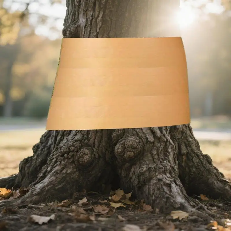 Fruit Tree Protector Tape 164 Ft X 2 Inch Cicada Tree Wrap Protection Tape Adhesive Kraft Paper Shield Slippery Barrier For