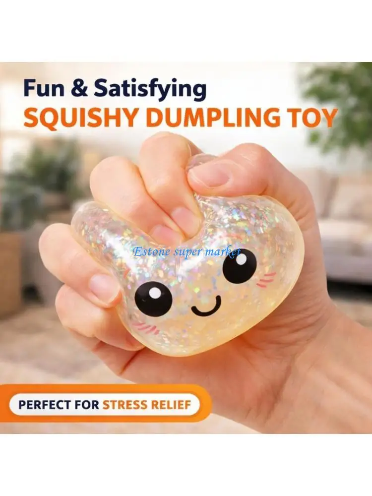 090B Playful Steamed Bun Simulation Hand Press Toy Elastic Soft Material Anxiety Reduction Desk Companion