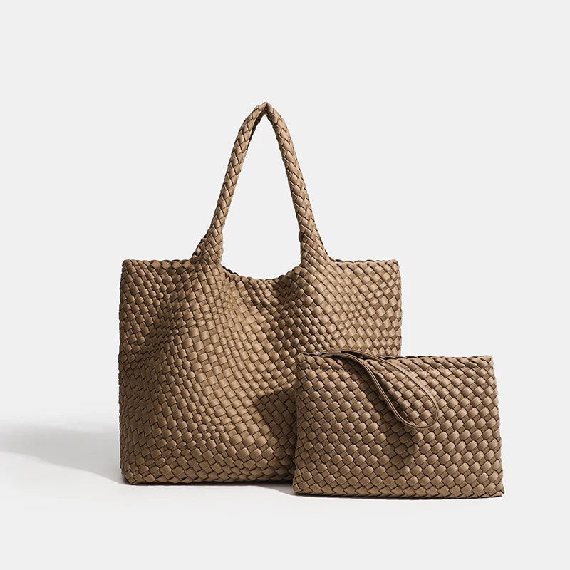 Large size women's tote bag Women's fashion bags 2024 Hot product Neoprene material women's hand-woven bag Large volume Tote bag