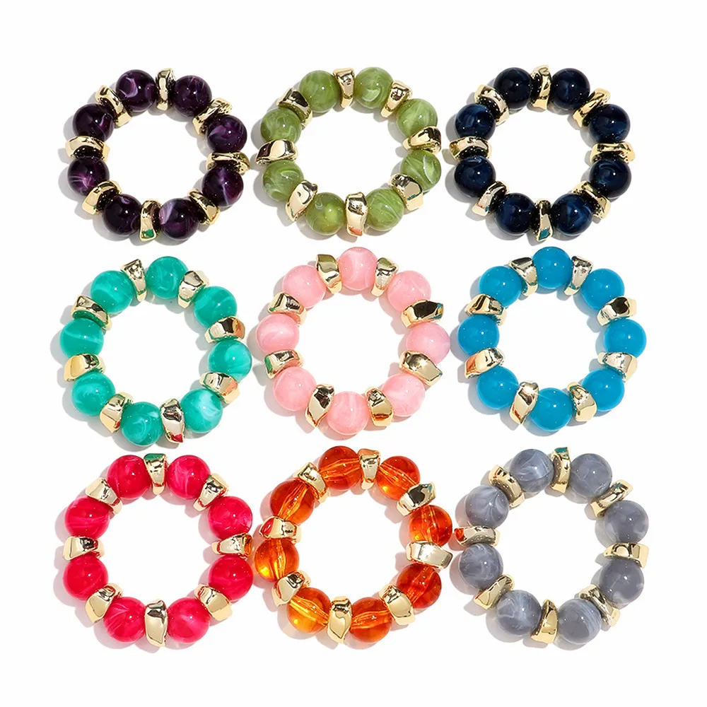 العصرية الاكريليك هندسية جولة الخرز تمتد أساور للنساء الأزياء غير النظامية CCB مطرز Bangele سوار مجوهرات الإكسسوار