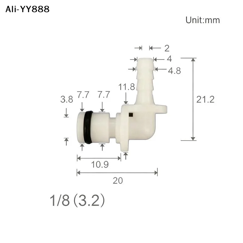 【Y】1/3PCS Bend Adapter Valve Sealing Conductive Male Female Connector Plastic Quick Plug Hose Connection